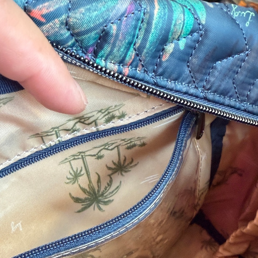 Lug Jive Tropical Multicolor Quilted Crossbody Bag. - Picture 9 of 14
